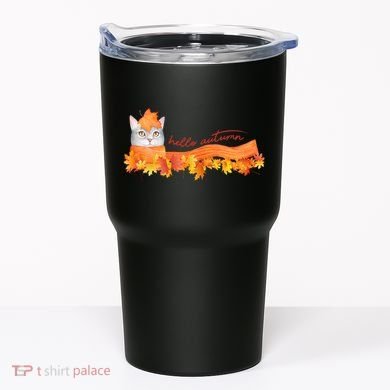 Hello Autumn Cute Cat Tumbler