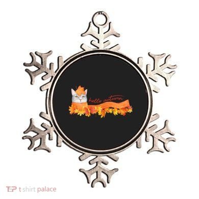 Hello Autumn Cute Cat Ornament