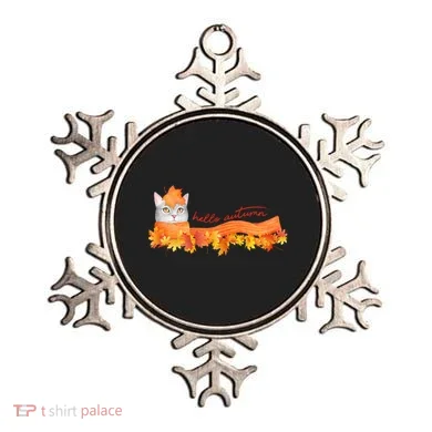 Hello Autumn Cute Cat Ornament