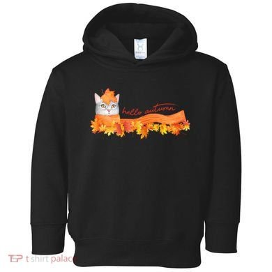 Hello Autumn Cute Cat Toddler Hoodie