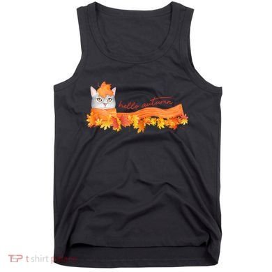 Hello Autumn Cute Cat Tank Top