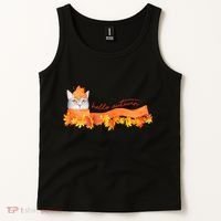 Hello Autumn Cute Cat Tank Top thumb 2