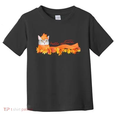 Hello Autumn Cute Cat Toddler T-Shirt