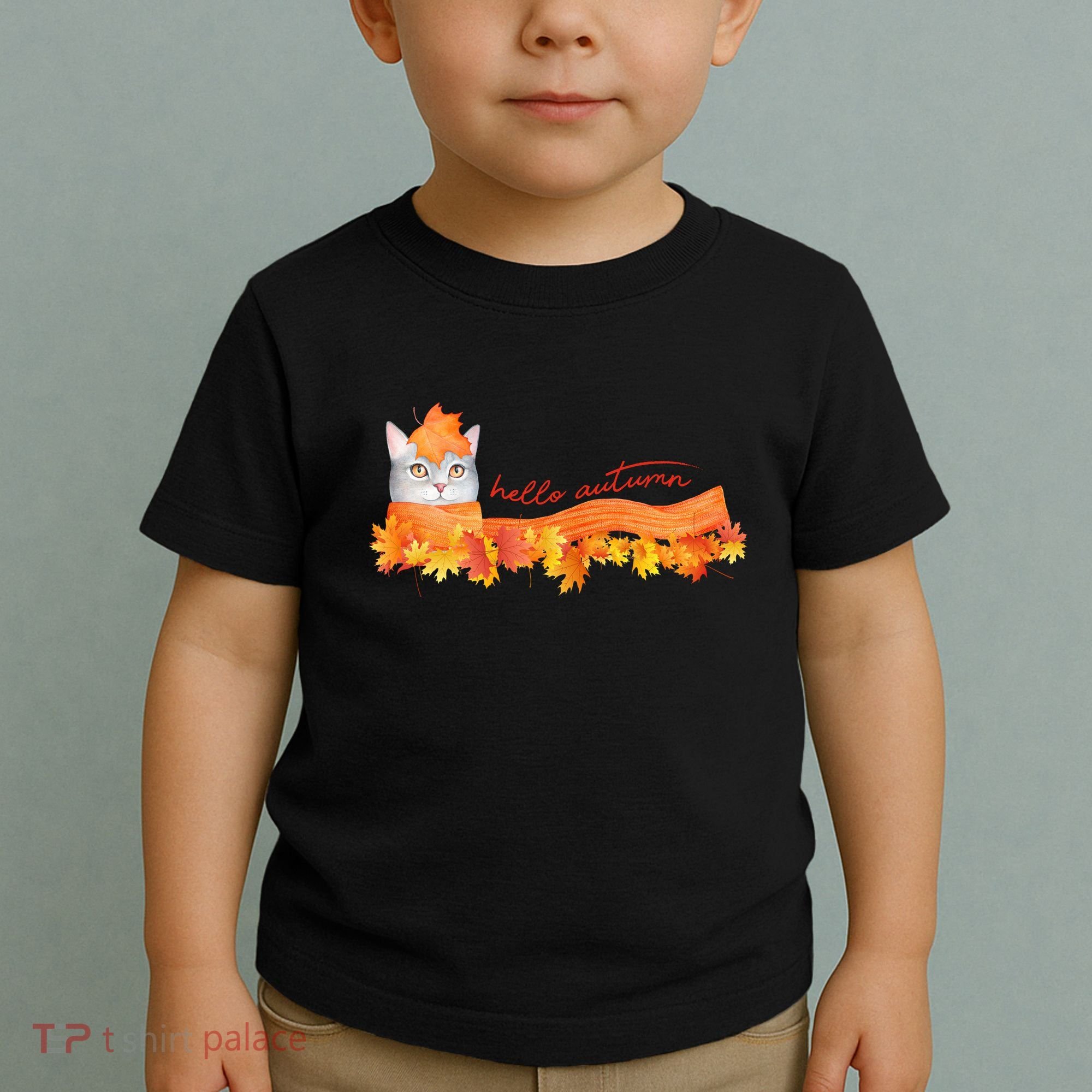 Hello Autumn Cute Cat Toddler T-Shirt