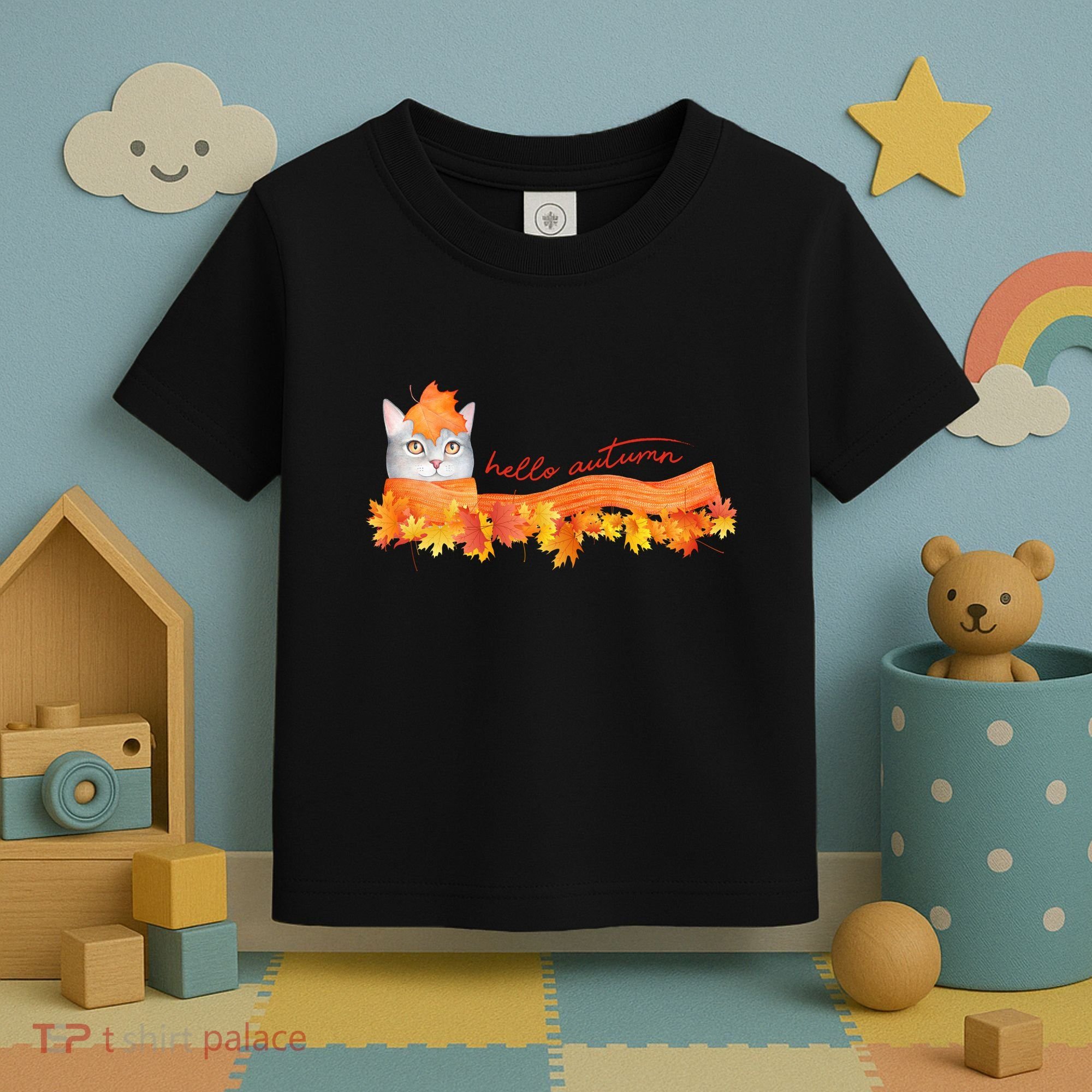 Hello Autumn Cute Cat Toddler T-Shirt