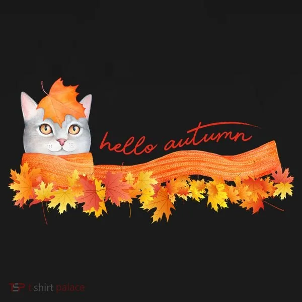 Hello Autumn Cute Cat Women's Long Sleeve Shirt