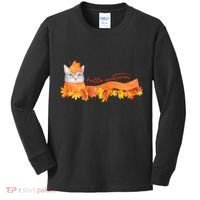 Hello Autumn Cute Cat Kids Long Sleeve Shirt thumb 0