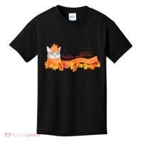 Hello Autumn Cute Cat Kids T-Shirt thumb 0