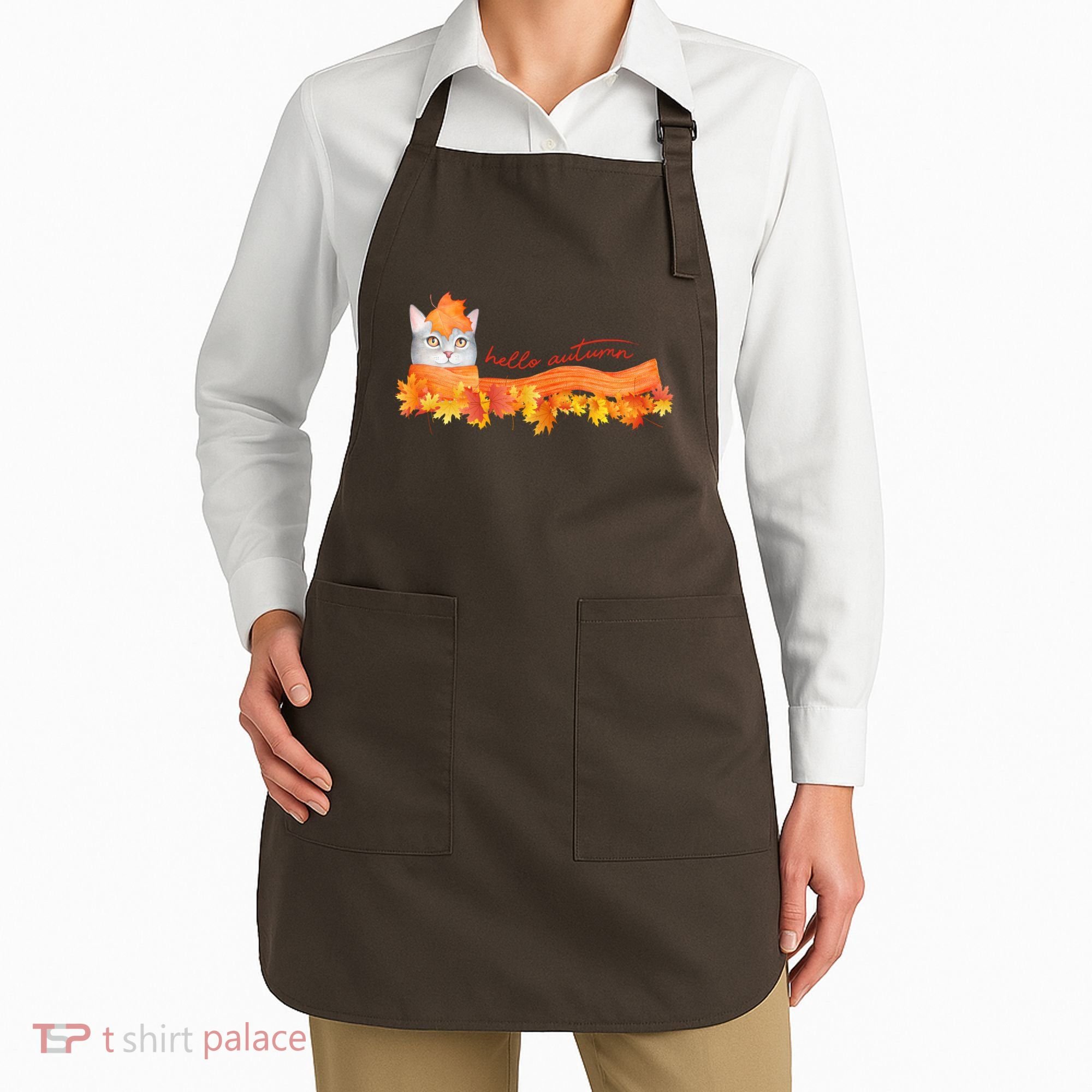 Hello Autumn Cute Cat Apron