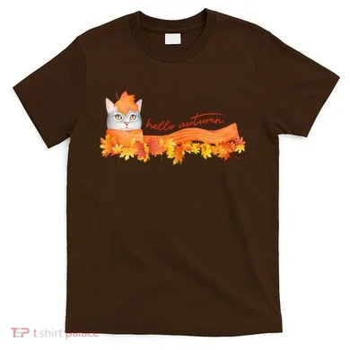 Hello Autumn Cute Cat T-Shirt
