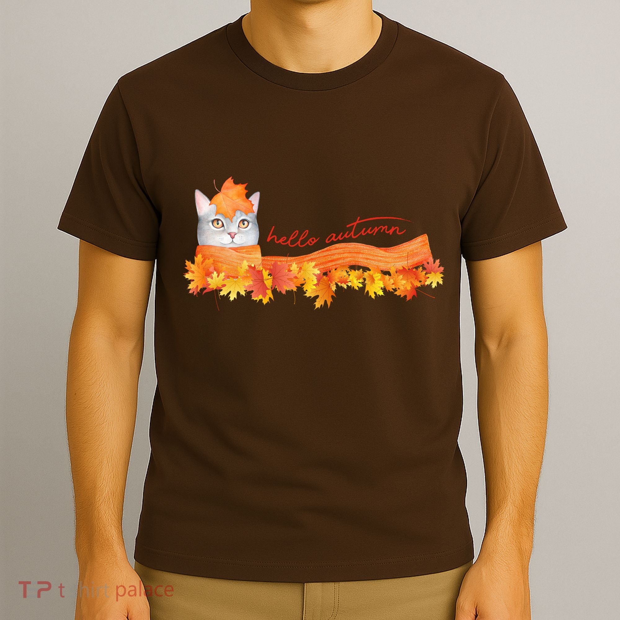Hello Autumn Cute Cat T-Shirt