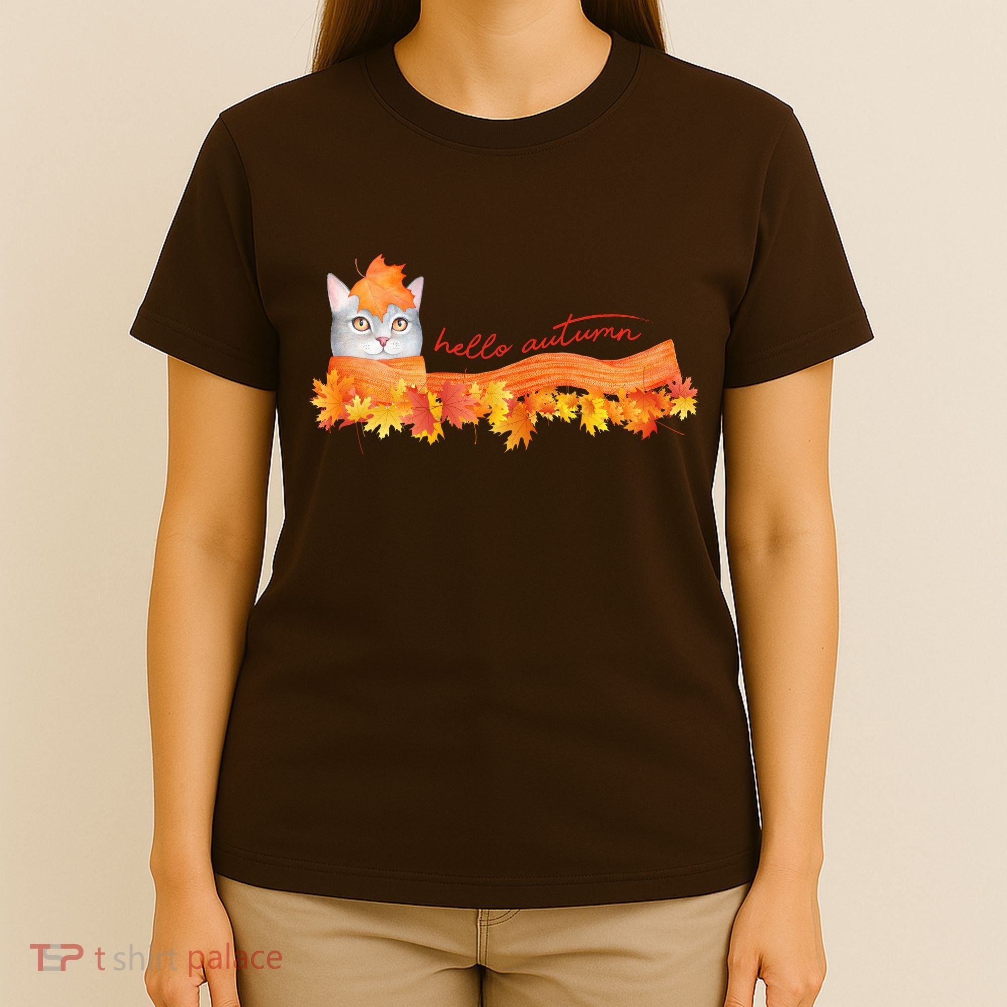 Hello Autumn Cute Cat T-Shirt
