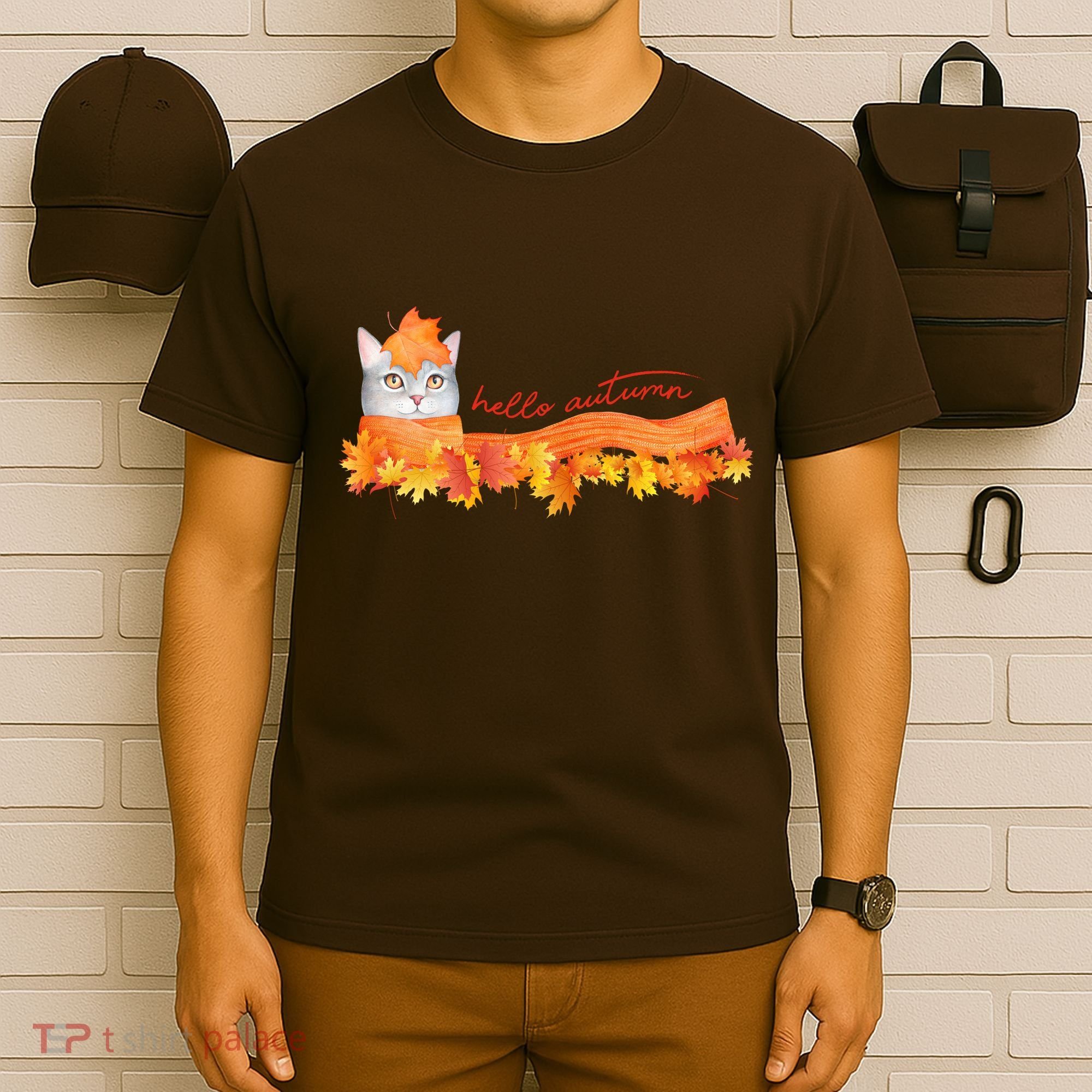 Hello Autumn Cute Cat T-Shirt