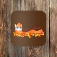 Hello Autumn Cute Cat Coaster thumb 0