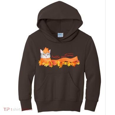 Hello Autumn Cute Cat Kids Hoodie