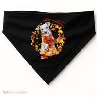 Hello Autumn Cute Dog USA-Made Doggie Bandana thumb 0
