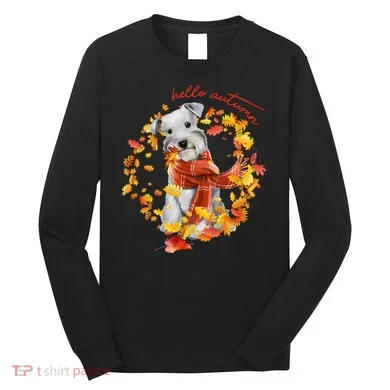 Hello Autumn Cute Dog Long Sleeve Shirt