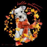 Hello Autumn Cute Dog Long Sleeve Shirt thumb 2