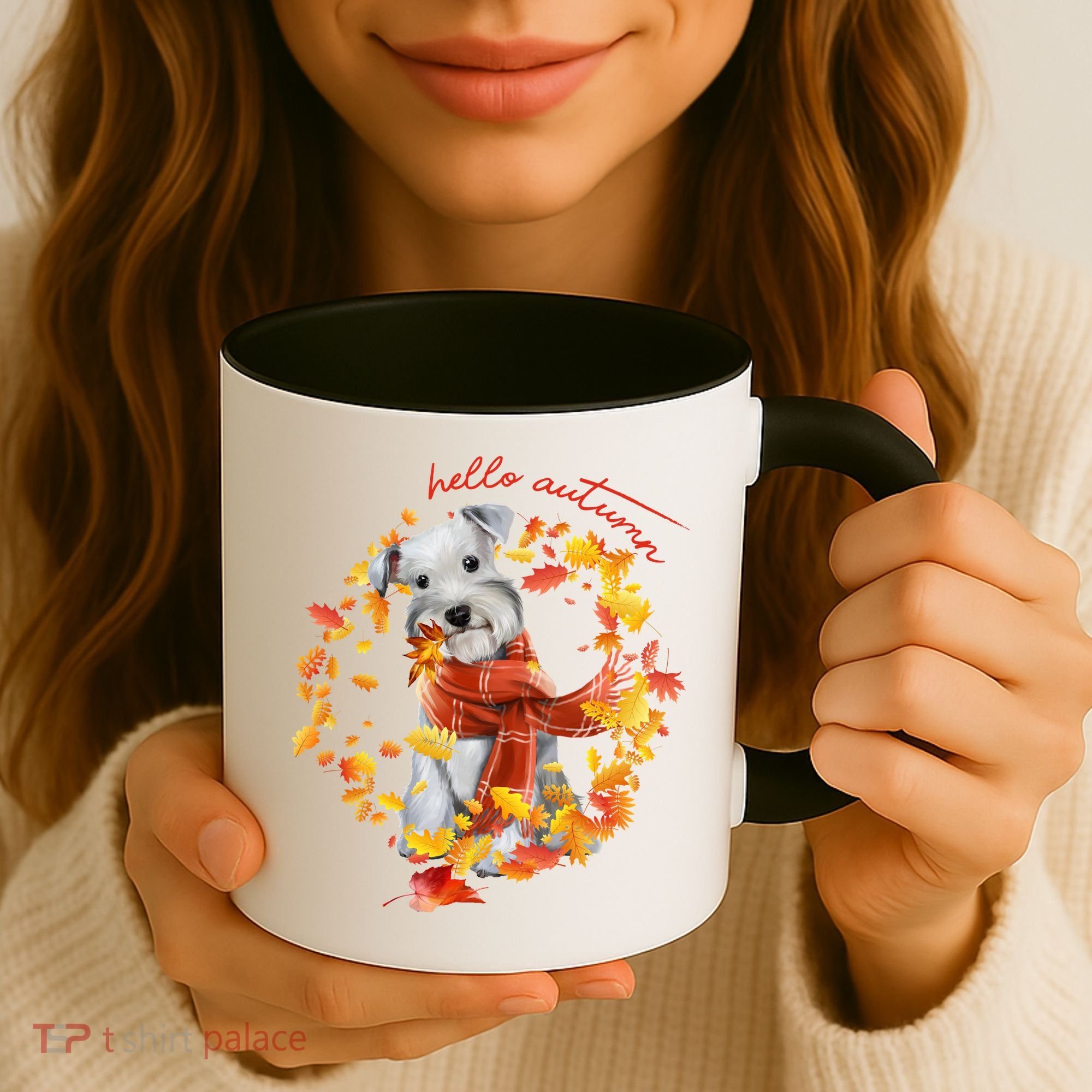 Hello Autumn Cute Dog Coffee Mug