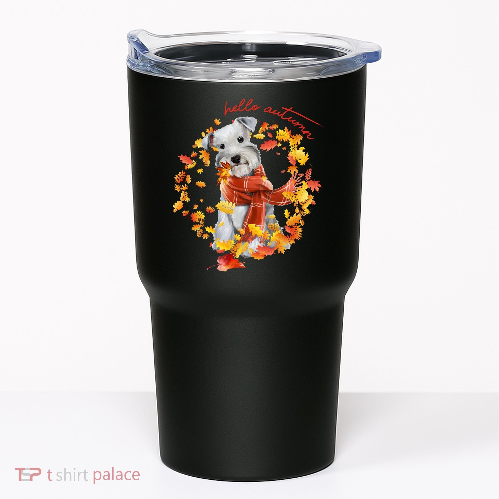 Hello Autumn Cute Dog Tumbler