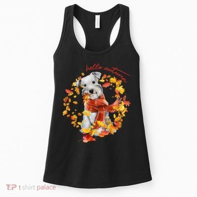 Hello Autumn Cute Dog Women's Tank Top