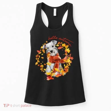 Hello Autumn Cute Dog Women's Tank Top