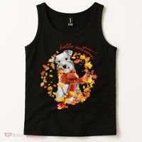 Hello Autumn Cute Dog Tank Top thumb 2