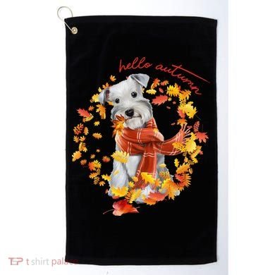 Hello Autumn Cute Dog Golf Towel