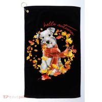 Hello Autumn Cute Dog Golf Towel thumb 0