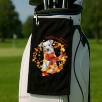Hello Autumn Cute Dog Golf Towel thumb 2
