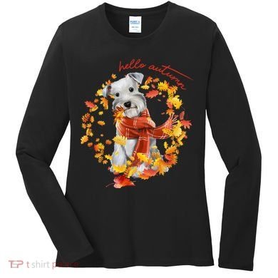 Hello Autumn Cute Dog Women's Long Sleeve Shirt