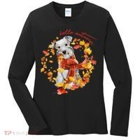 Hello Autumn Cute Dog Women's Long Sleeve Shirt thumb 0