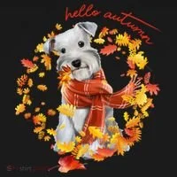 Hello Autumn Cute Dog Women's Long Sleeve Shirt thumb 2