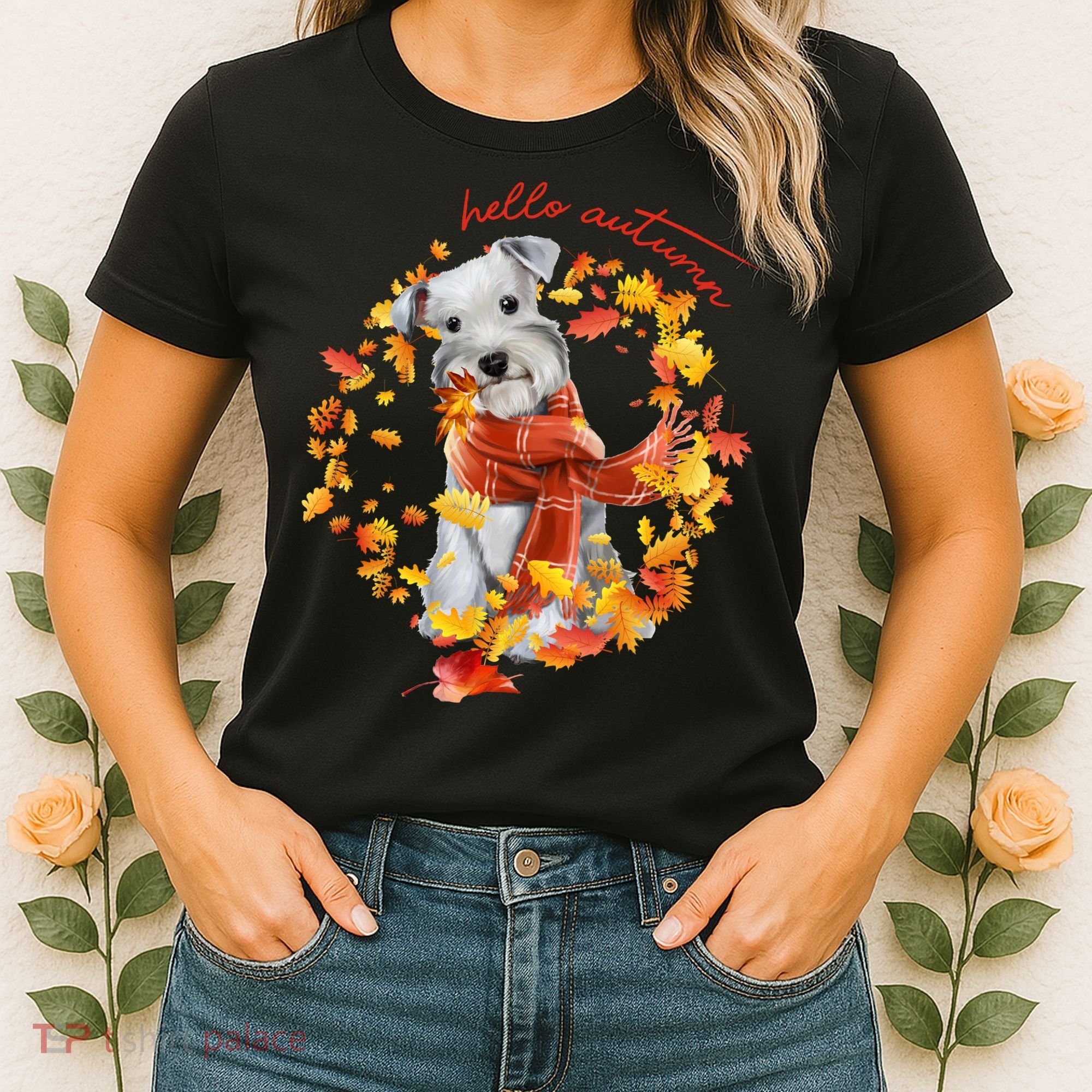 Hello Autumn Cute Dog Women's T-Shirt