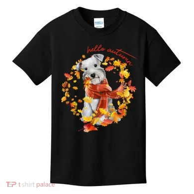 Hello Autumn Cute Dog Kids T-Shirt