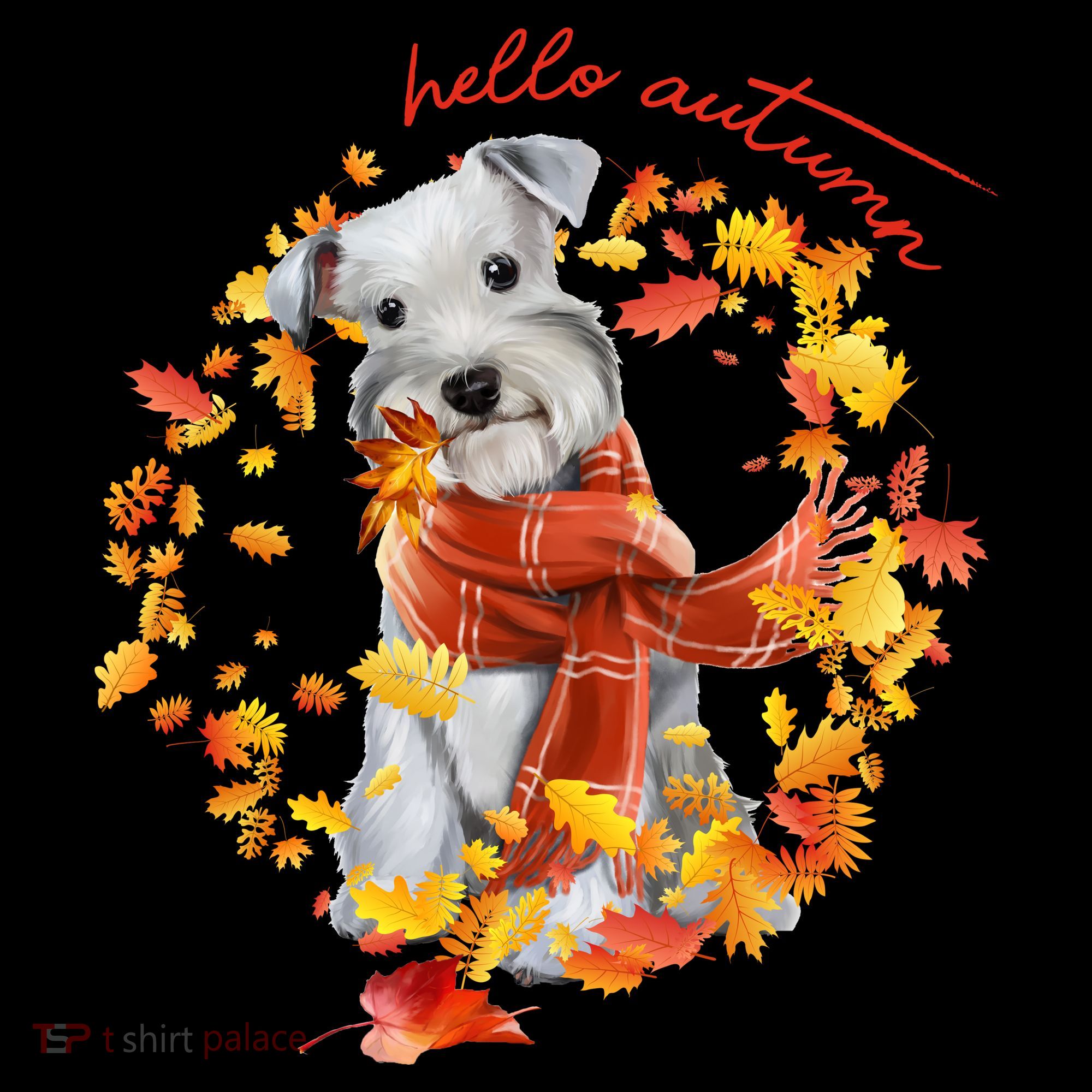 Hello Autumn Cute Dog Kids T-Shirt