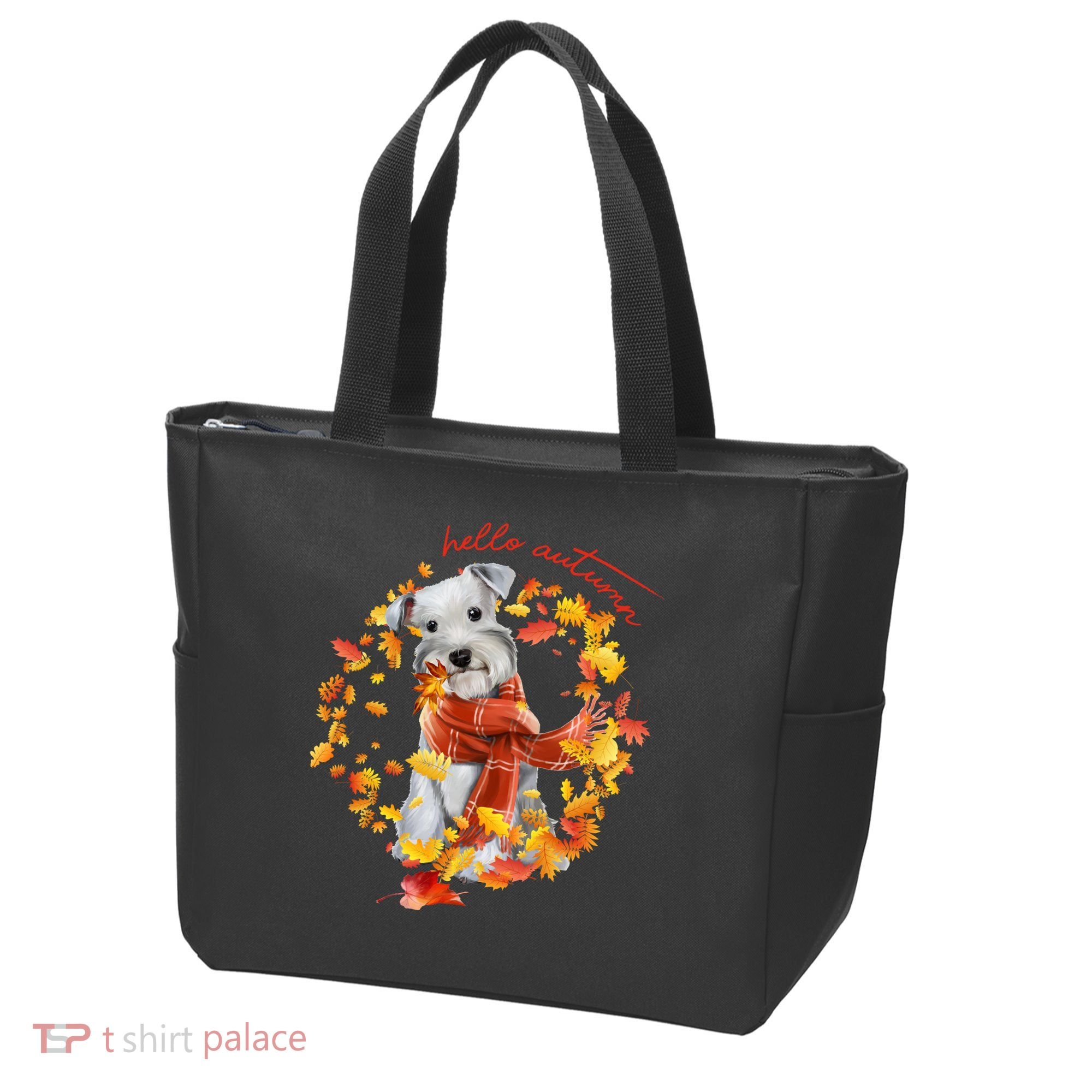 Hello Autumn Cute Dog Tote Bag