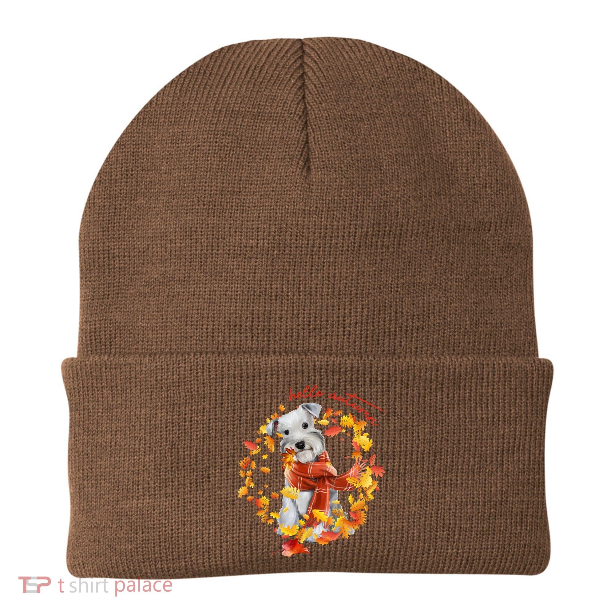 Hello Autumn Cute Dog Beanie