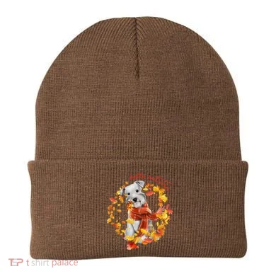 Hello Autumn Cute Dog Beanie