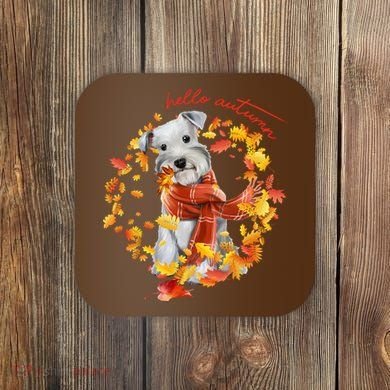Hello Autumn Cute Dog Coaster