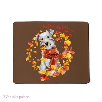 Hello Autumn Cute Dog Mousepad