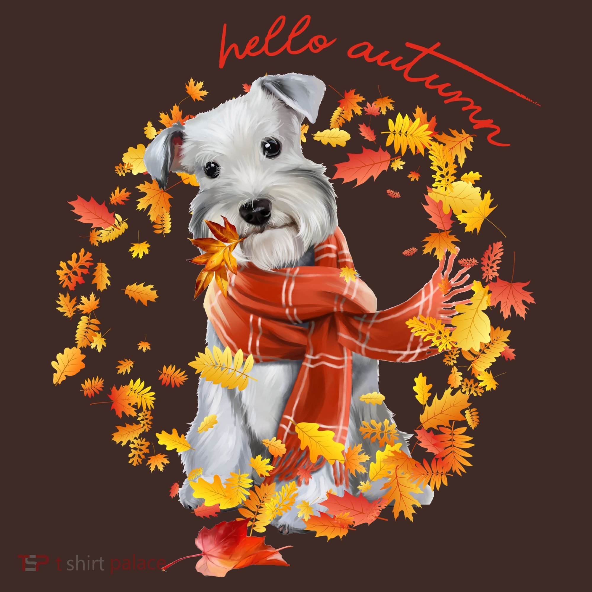 Hello Autumn Cute Dog Mousepad