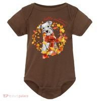 Hello Autumn Cute Dog Baby Bodysuit thumb 0