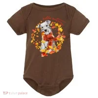 Hello Autumn Cute Dog Baby Bodysuit thumb 0