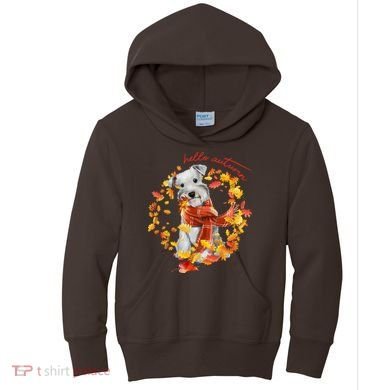 Hello Autumn Cute Dog Kids Hoodie