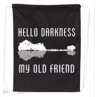 Hello Darkness My Old Friend Drawstring Bag thumb 0