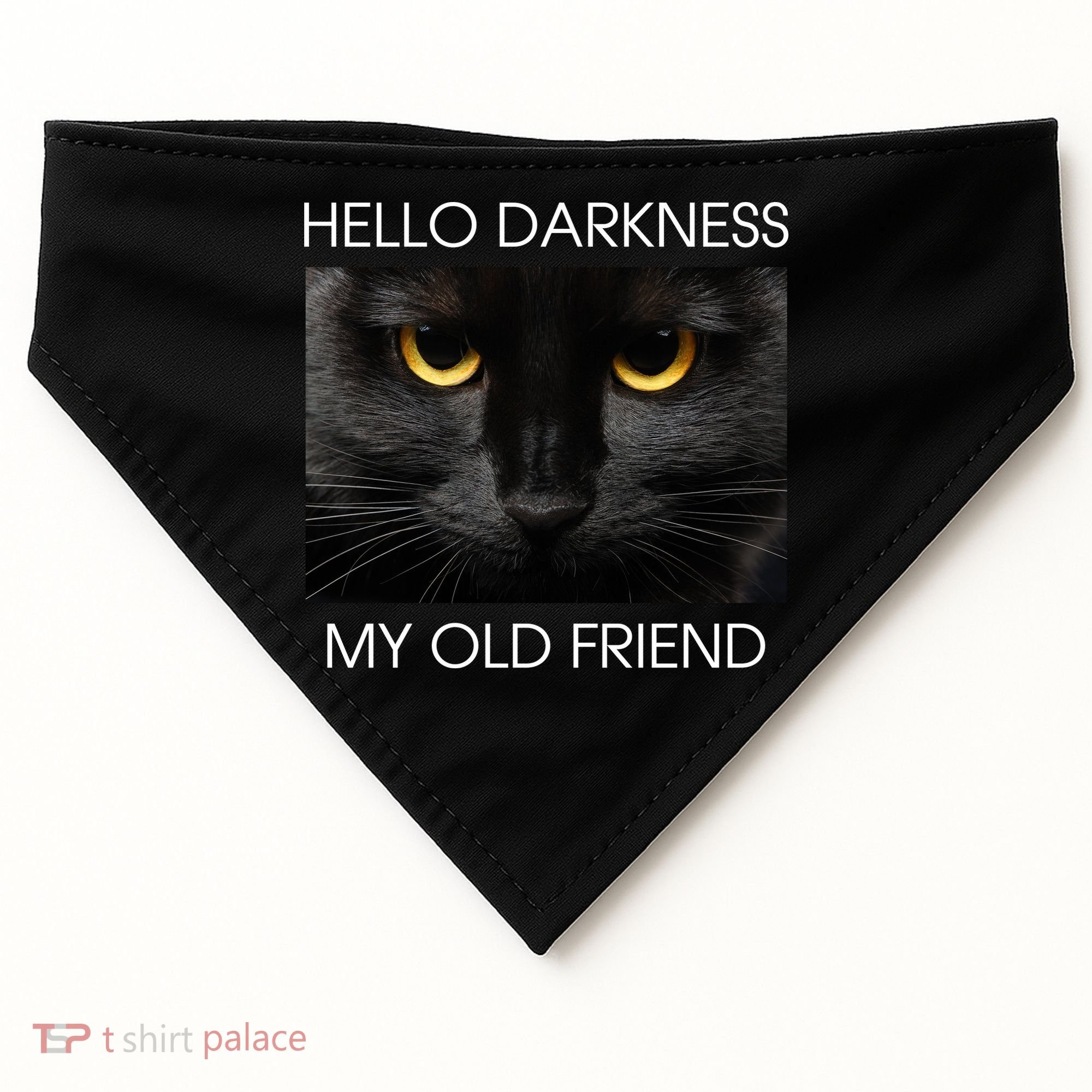 Hello Darkness My Old Friend Cat USA-Made Doggie Bandana