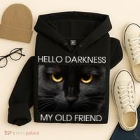 Hello Darkness My Old Friend Cat Hoodie thumb 4