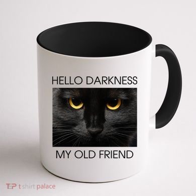 Hello Darkness My Old Friend Cat Coffee Mug back