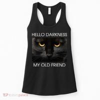 Hello Darkness My Old Friend Cat Women's Tank Top thumb 0